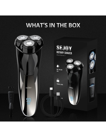 Afeitadora eléctrica recargable Sejoy TXD-BLASTO3 IPX7 negra Afeitadora eléctrica recargable Sejoy TXD-BLASTO3 IPX7 negra