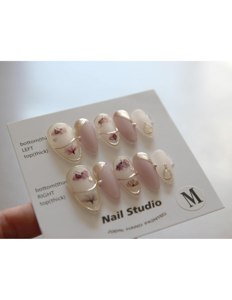 Uñas Postizas Hechas a Mano Almendra Rosa Mate - 10 Piezas Uñas Postizas Hechas a Mano Almendra Rosa Mate - 10 Piezas