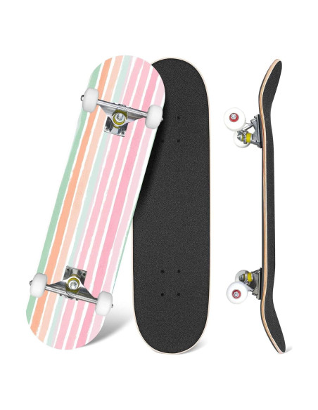 Patineta Completa UHMLTCRBOD Rosa Blanca 78.74x20.32cm 7 Capas Patineta Completa UHMLTCRBOD Rosa Blanca 78.74x20.32cm 7 Capas
