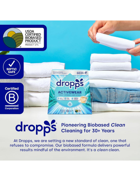 Cápsulas de Detergente para Ropa Dropps Activewear 64 ct Cápsulas de Detergente para Ropa Dropps Activewear 64 ct