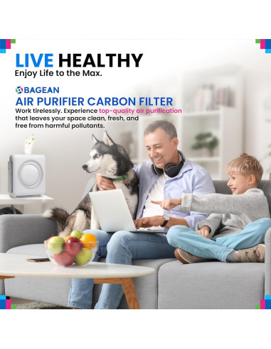 Filtro de Carbono Bagean para Purificador Coway AP-1512HH y 200M - Paquete de 3