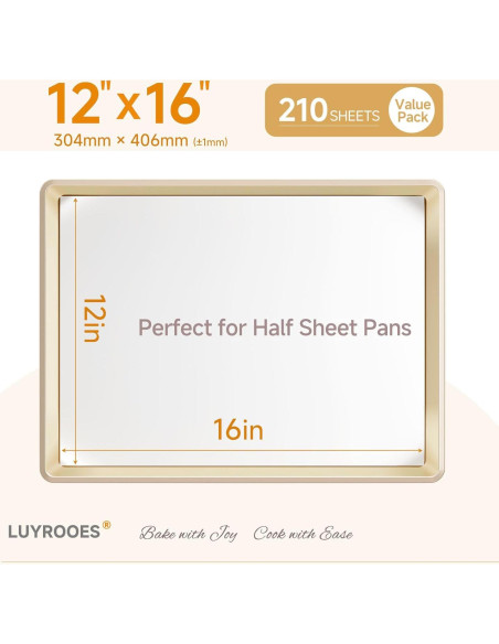 210 Hojas de Papel Pergamino LUYROOES 30.4x40.6 cm Anti-Adherente 210 Hojas de Papel Pergamino LUYROOES 30.4x40.6 cm Anti-Adherente