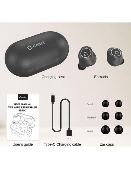 Auriculares Inalámbricos Bluetooth V5.0 Cellet XG01 con Estuche Auriculares Inalámbricos Bluetooth V5.0 Cellet XG01 con Estuche