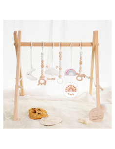 Gimnasio de Madera Plegable Little Dove con 6 Juguetes
