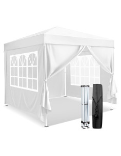 Carpa Plegable Kshioe 3x3m Impermeable con 4 Paredes Blancas