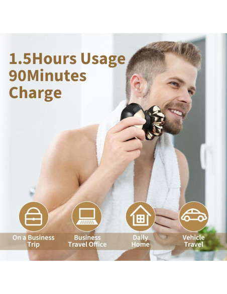 Afeitadora eléctrica 5 en 1 SHPAVVER para hombres calvos - IPX7 Afeitadora eléctrica 5 en 1 SHPAVVER para hombres calvos - IPX7