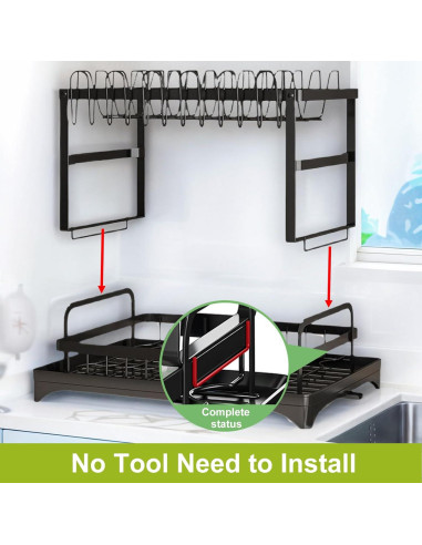 Escurridor de Platos MHEOMTME de Acero Inoxidable 2 Niveles