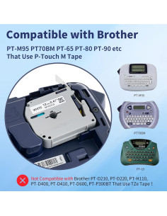 Cinta de Etiqueta MK-231 12mm Blanca BORN4SHIP - 4 Paquetes 2