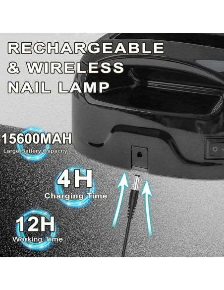 Lámpara UV recargable BOMOQING 96W con pantalla LCD y sensor Lámpara UV recargable BOMOQING 96W con pantalla LCD y sensor