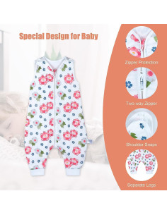 Saco de Dormir MooMoo Baby Muselina 3T-5T Flor 2 2