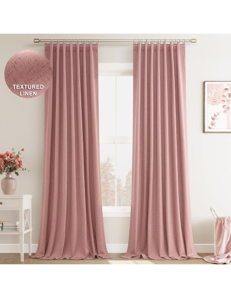 Cortinas Opacas de Lino Joywell 132x259 cm Blush - 2 Paneles Cortinas Opacas de Lino Joywell 132x259 cm Blush - 2 Paneles