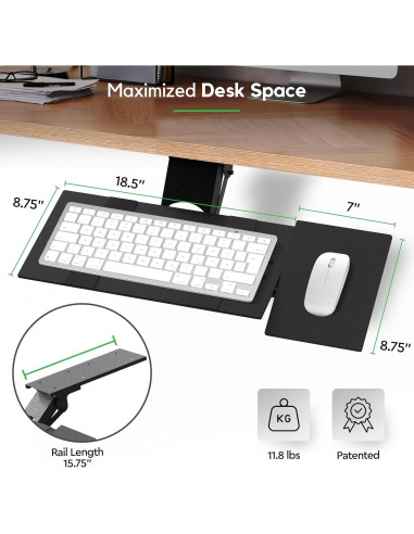Bandeja Ergonómica para Teclado Uncaged KT1 Ajustable