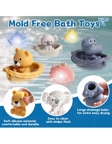 Juguetes de baño Fajiabao 9PCS para niños 1-3 años