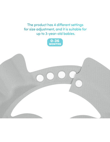 Gorro de Ducha para Bebés Sevi Bebe - Ajustable y Suave - Gris
