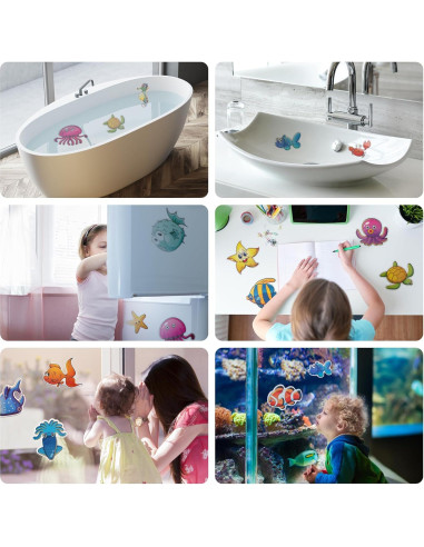 20 Pegatinas Antideslizantes PGFUN para Baño - Criaturas Marinas
