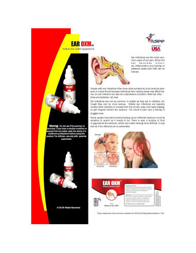 Gotas Naturales Ear OXM para Dolores de Oído e Infecciones 15 ml
