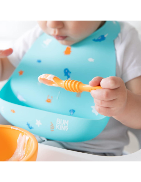 Juego de Cucharas de Silicona Bumkins para Bebés 3 Piezas Juego de Cucharas de Silicona Bumkins para Bebés 3 Piezas
