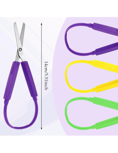 Tijeras de Bucle Yolev 14cm para Niños - 3 Piezas Coloridas