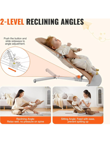 Columpio Plegable para Bebés VEVOR con Arnés 3 Puntos Camel
