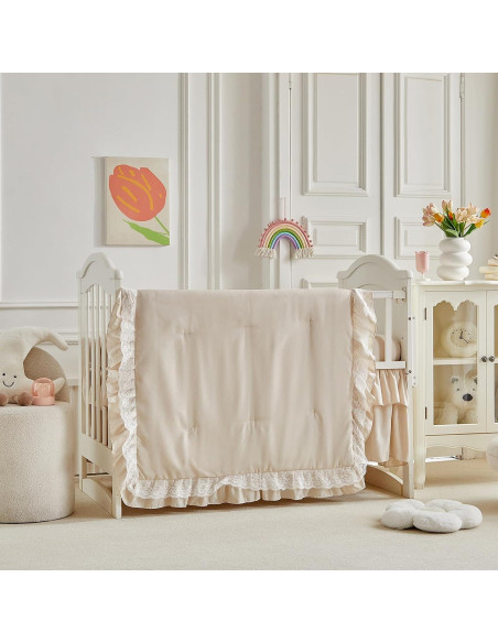 Juego de Ropa de Cuna UOZZI BEDDING 3 Piezas Boho Encaje Juego de Ropa de Cuna UOZZI BEDDING 3 Piezas Boho Encaje