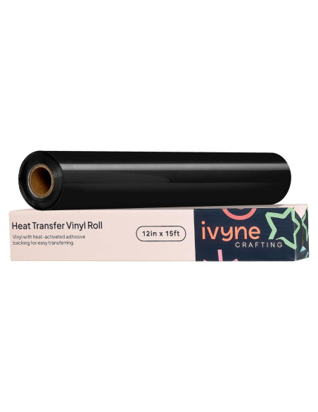 Rollo de Vinilo de Transferencia de Calor iVyne 4.57m Negro Rollo de Vinilo de Transferencia de Calor iVyne 4.57m Negro