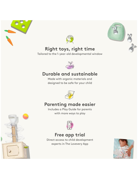 Kit de Juego Babbler Lovevery para Niños de 1 Año - 8 Juguetes Kit de Juego Babbler Lovevery para Niños de 1 Año - 8 Juguetes