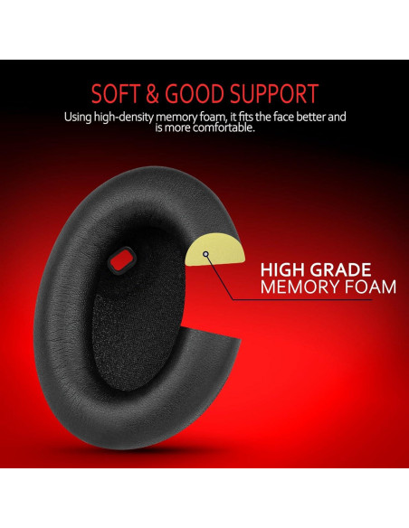 Almohadillas de Reemplazo Krone Kalpasmos para Sony WH-1000XM4 - Cuero Suave Almohadillas de Reemplazo Krone Kalpasmos para Sony WH-1000XM4 - Cuero Suave