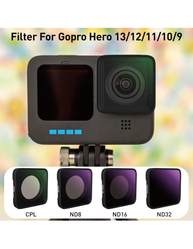 Paquete de 4 Filtros ND y CPL LENSKINS para GoPro Hero