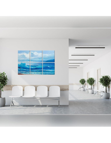 Paneles Acústicos Art Olas del Mar 182.88x121.92 cm - Paquete de 6