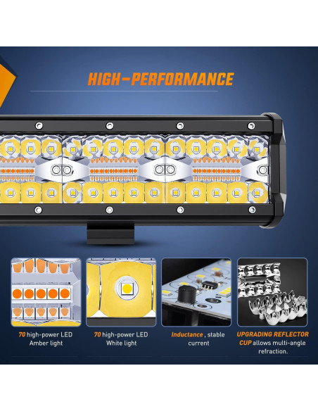 Barra de Luz LED Nilight 20" 420W + 2 Luz Pods 4" 60W Barra de Luz LED Nilight 20" 420W + 2 Luz Pods 4" 60W