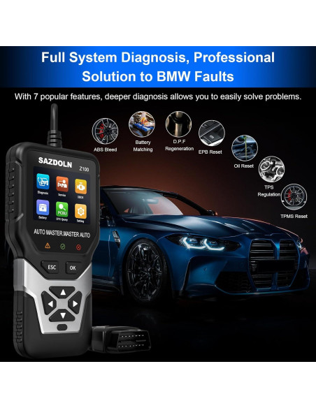 Escáner OBD2 SAZDOLN Z100 para BMW y Mini - Diagnóstico Completo Escáner OBD2 SAZDOLN Z100 para BMW y Mini - Diagnóstico Completo