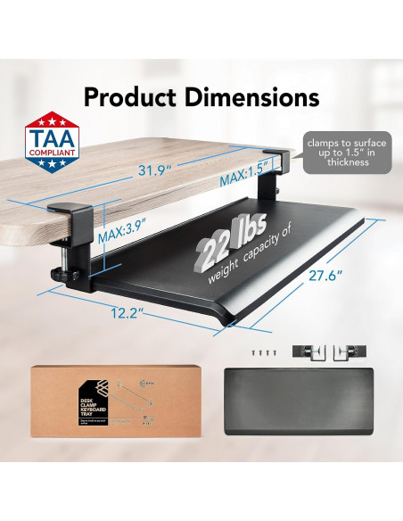 Bandeja de Teclado Ajustable EHO 70 x 31 cm Ergonómica Bandeja de Teclado Ajustable EHO 70 x 31 cm Ergonómica