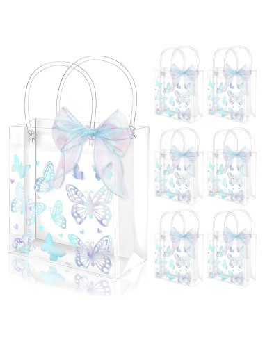 24 Bolsas de Regalo Transparentes Holográficas FYSUIMU