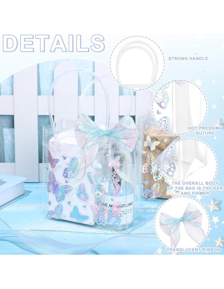 24 Bolsas de Regalo Transparentes Holográficas FYSUIMU 24 Bolsas de Regalo Transparentes Holográficas FYSUIMU