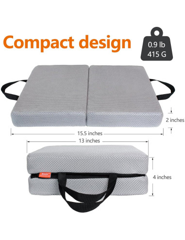 Cojín de Asiento Portátil Sojoy para Viajes 39.4x33 cm Gris
