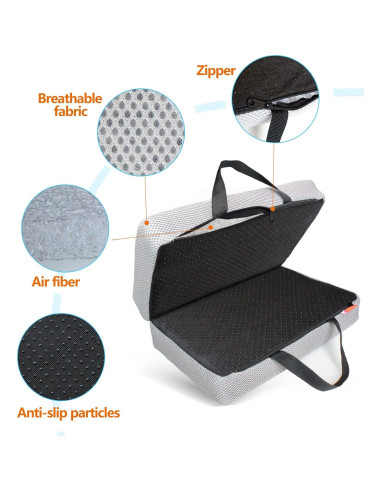 Cojín de Asiento Portátil Sojoy para Viajes 39.4x33 cm Gris
