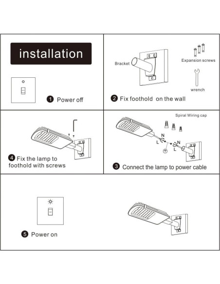 Luz de Calle LED Gebosun 35W 5400 Lúmenes IP65 Automática Luz de Calle LED Gebosun 35W 5400 Lúmenes IP65 Automática