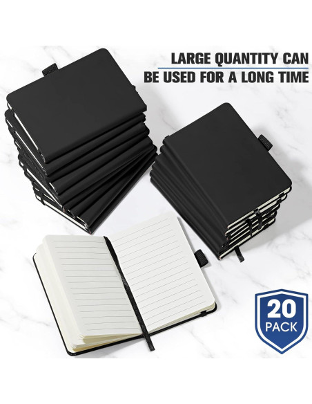 20 Cuadernos de Bolsillo A6 Laumoi Tapa Dura Negro 100gsm 20 Cuadernos de Bolsillo A6 Laumoi Tapa Dura Negro 100gsm
