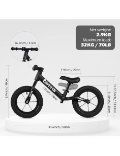 Bicicleta de Equilibrio Birtech KB043 12" Niños 2-5 Años 2