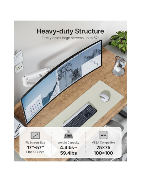 Brazo de Monitor Ajustable monTEK MA1001WH para Pantallas 17-57" Brazo de Monitor Ajustable monTEK MA1001WH para Pantallas 17-57"