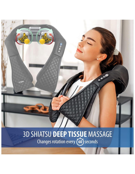 Masajeador Shiatsu Zyllion ZMA-28 con Calor - Alivio Muscular Masajeador Shiatsu Zyllion ZMA-28 con Calor - Alivio Muscular