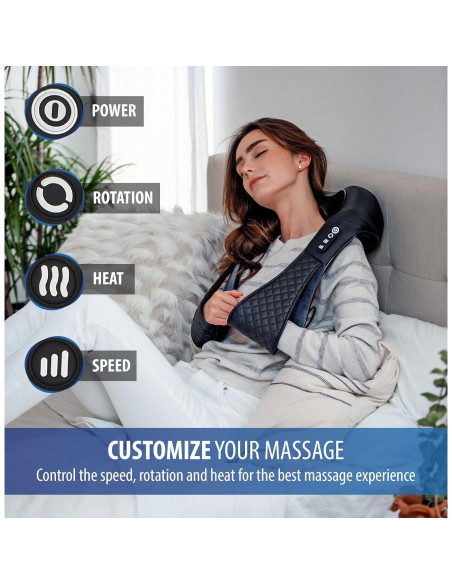 Masajeador Shiatsu Zyllion ZMA-28 con Calor - Alivio Muscular Masajeador Shiatsu Zyllion ZMA-28 con Calor - Alivio Muscular