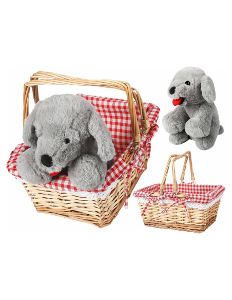 Cesta de Picnic con Perro de Peluche Libima - Accesorio de Disfraz Cesta de Picnic con Perro de Peluche Libima - Accesorio de Disfraz