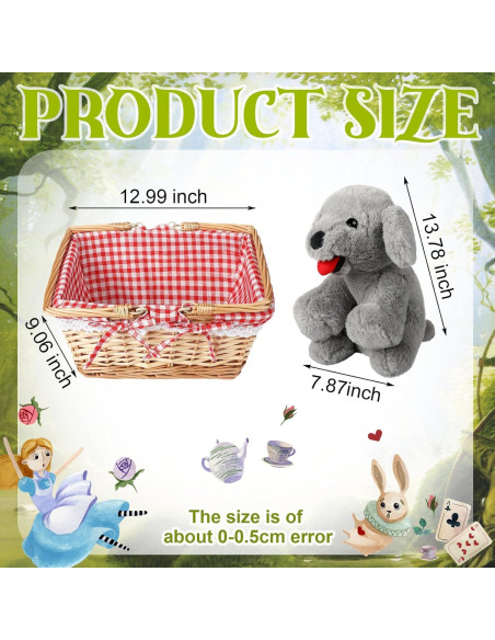 Cesta de Picnic con Perro de Peluche Libima - Accesorio de Disfraz Cesta de Picnic con Perro de Peluche Libima - Accesorio de Disfraz