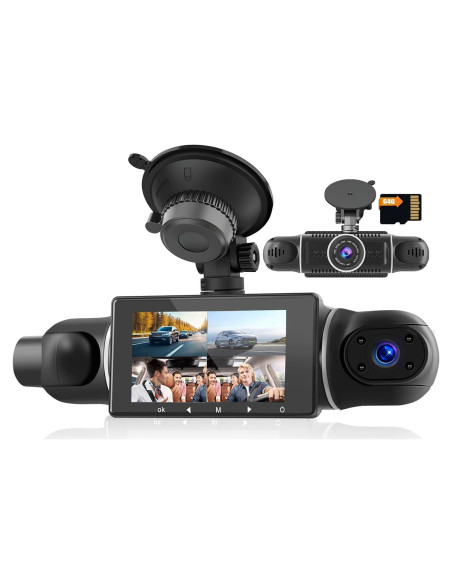 Cámara Dash 4 Canales Inefala FHD 1080P con Sensor G y 64GB Cámara Dash 4 Canales Inefala FHD 1080P con Sensor G y 64GB