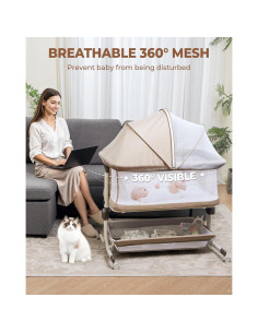 Cuna de Lado MOMFANN Camel Plegable 6 Alturas 10.89 kg 2