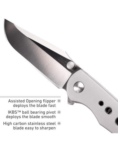 Cuchillo Plegable CRKT Oxcart EDC Acero Inoxidable 10.16 cm
