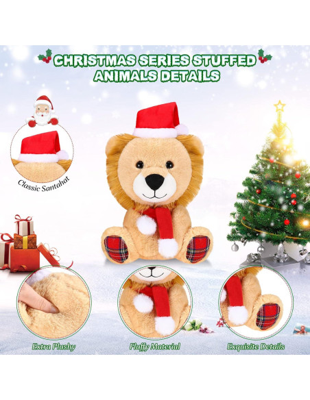 Muñeco de Peluche Navidad Threan 20 cm León con Sombrero Muñeco de Peluche Navidad Threan 20 cm León con Sombrero