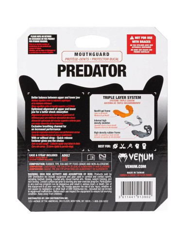 Protector Bucal Venum Predator - Ajuste Personalizado, Negro/Azul