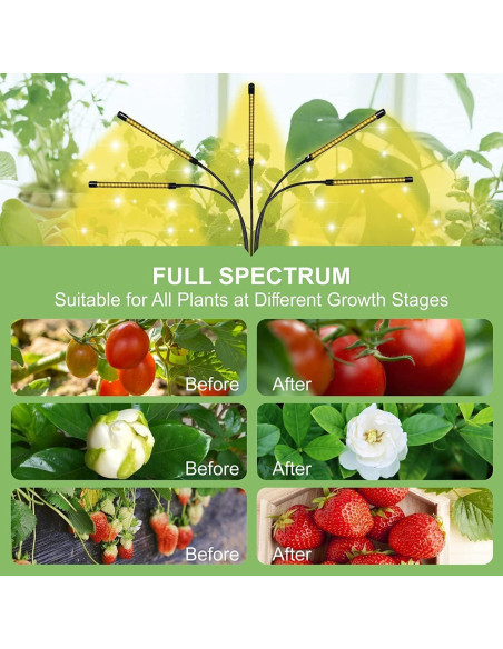 Lámpara de Cultivo LED 5 Cabezas Yentbokj Espectro Completo Lámpara de Cultivo LED 5 Cabezas Yentbokj Espectro Completo